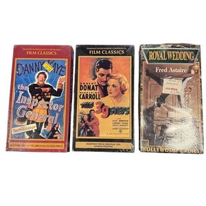 Set Of 3 SEALED VHS Tape Royal Wedding, 39 Steps, Inspector General ASTAIRE Kaye
